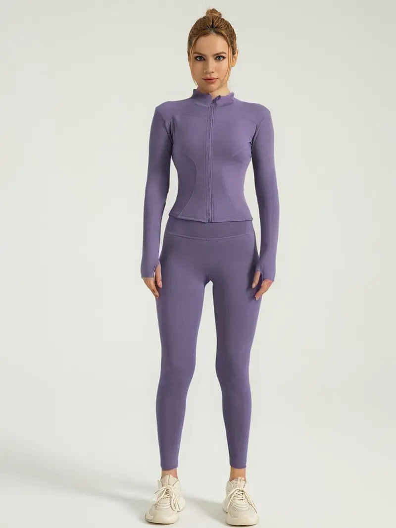 Solid-color yoga wear set
