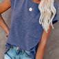 Vibrant Crew Neck Solid T-Shirt - Soft, Breathable, and Relaxing Fit for Women - Perfect Casual Top for Summer and Spring Seasons, Women's Clothing Essential