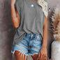 Vibrant Crew Neck Solid T-Shirt - Soft, Breathable, and Relaxing Fit for Women - Perfect Casual Top for Summer and Spring Seasons, Women's Clothing Essential