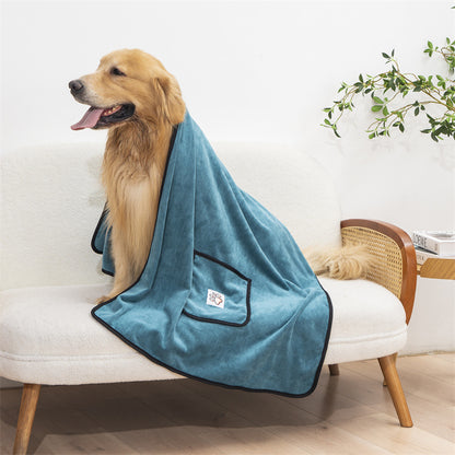 Pet towel dog bath towel super absorbent quick-drying pocket glove cleaning products